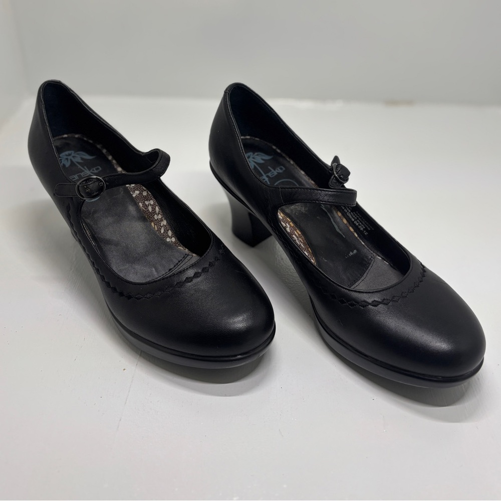 Dansko Black Mary Jane Heels Leather Comfort Pumps Women’s 41 - Picture 3 of 12